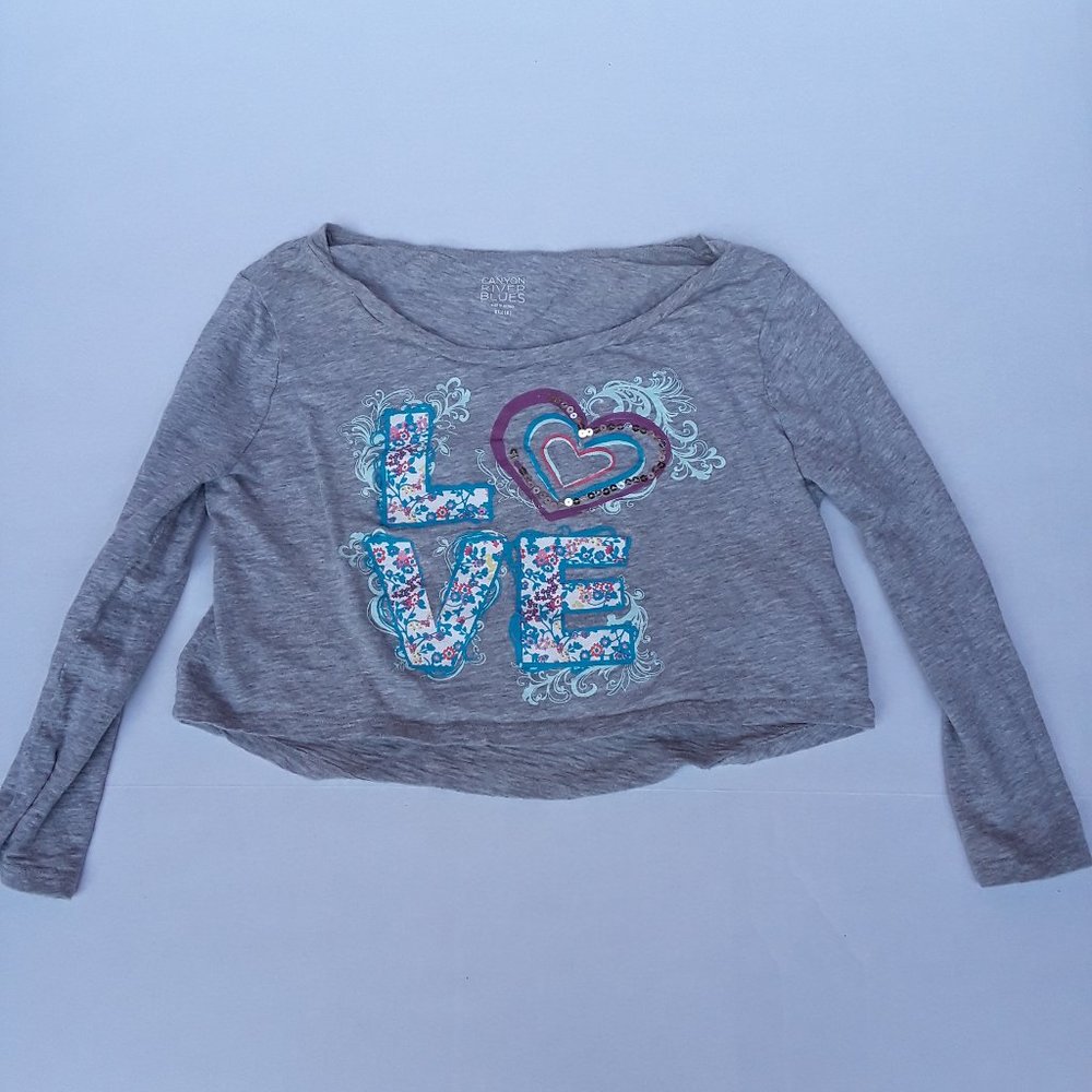 Canyon River Blues "Love" long sleeve cropped top